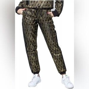 adidas reversible Ltd edition jacquard SS Black and Gold track pants